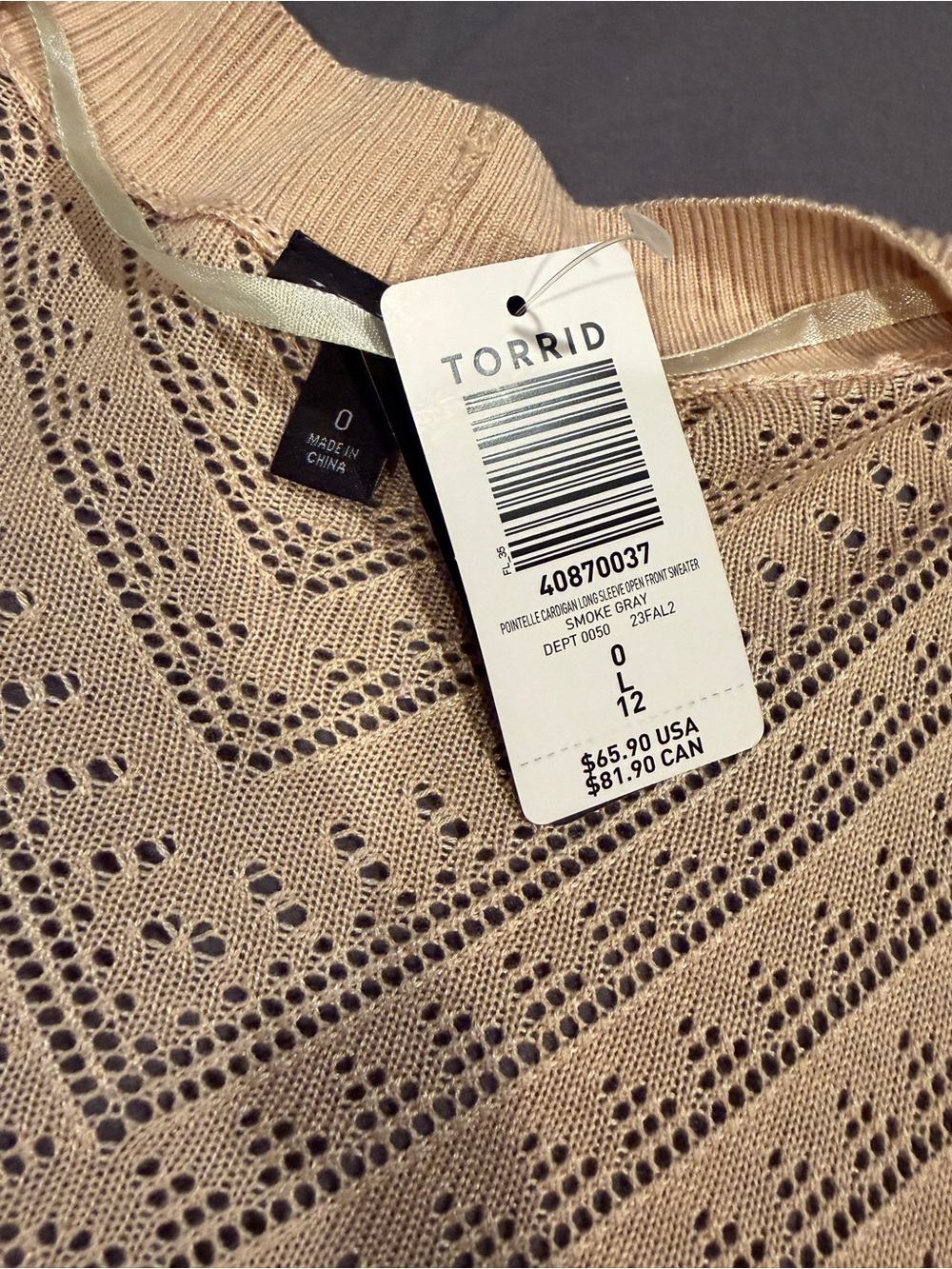 Torrid Open-Front Pointelle Knit Cardigan - Picture 4 of 6